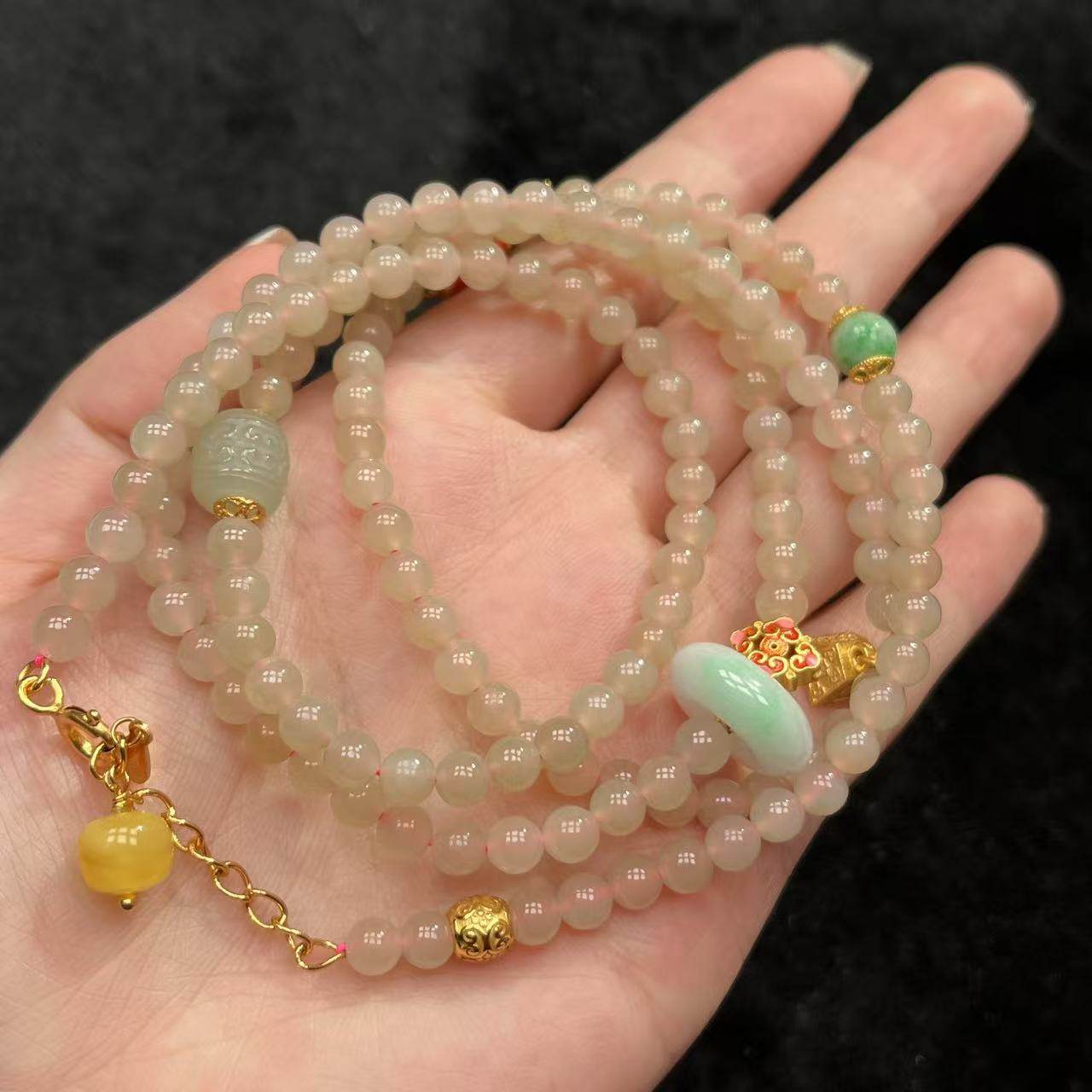 藕粉和田玉项链-约4mm-多样性发货-H春-Y1318,珠宝/钻石/翡翠,颈饰,淘宝优惠券,粉丝福利购,淘宝优惠卷