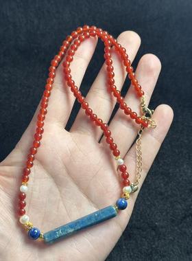 硅化玉珊瑚玉项链-约4mm-多样性发货- T福-A4410