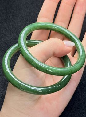 和田玉碧玉美人条手镯-约8mm-多样性发货-C芮-A5477 52-62