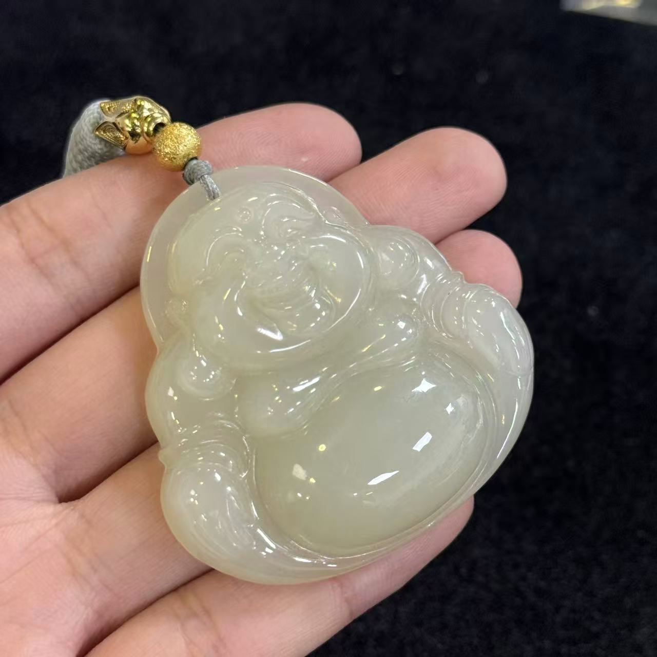 和田玉佛公吊坠-约49*47*11mm-多样性发货-Y华 Y9374