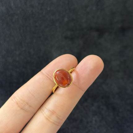 S925银南红（玛瑙）戒指-约12×10×6mm-多样性发货-H祥-A2665