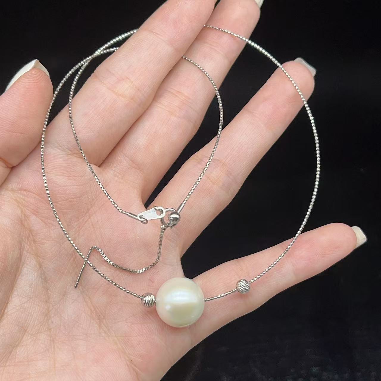 925银淡水珍珠圆珠吊坠-约13mm-多样性发货-ZG珍-Y1969