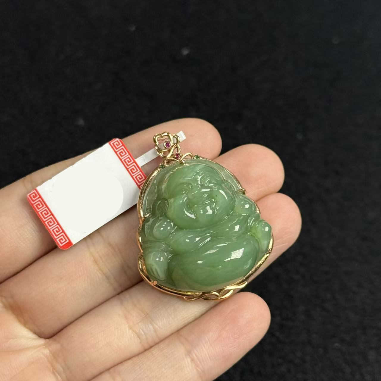 18k和田玉吊坠，约31*38mm，多样性发货自家YE11316，B2436，K3