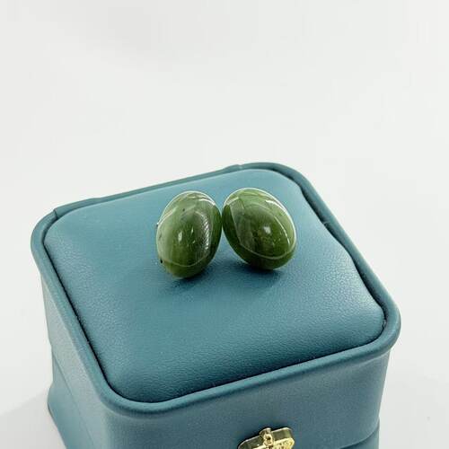 和田玉耳钉-约16*11*5mm-多样性发货-F利-V958