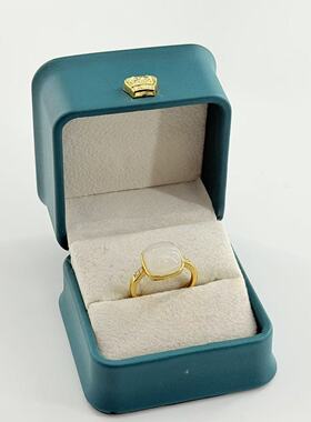 S925和田玉方块戒指-约11*7mm-多样性发货-L钰-V432