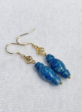 硅化玉S925珊瑚玉耳钩-多样性发货-T福-A8056