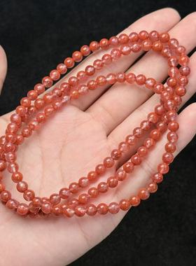 南红（玛瑙）南红圆珠项链-约4mm-T柯-多样性发货-A3978