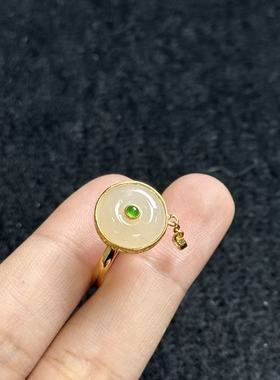 s925银和田玉戒指约13*6mm多样性发货-，YSP金，B4189