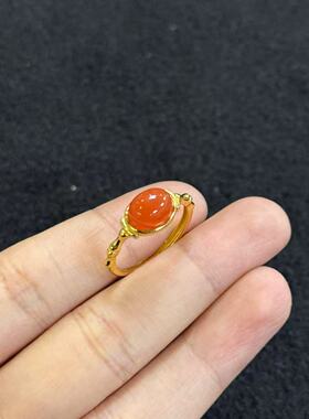 南红（玛瑙）925银南红戒指-约9*8*5mm-多样性发货- R佳 Y6062