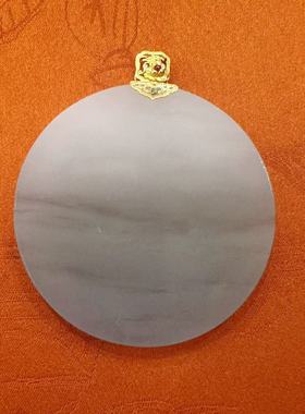 18K和田玉半山半水圆牌吊坠-约45mm-多样性发货-Y华-Y5341