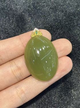 925和田玉黄玉吊坠-约40*25*9mm-多样性发货-Y华-Y9714