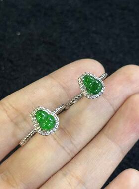 合金翡翠葫芦戒指-约10*9mm-多样性发货- KS三 Y5442