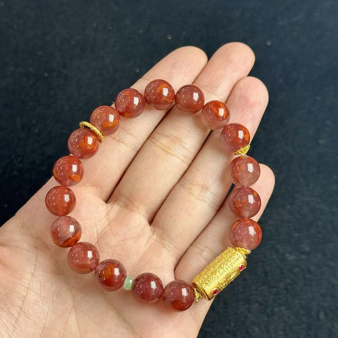 南红（玛瑙）DIY单圈手串-约10mm-多样性发货-H祥B652