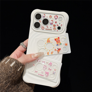 透明卡通镜头膜适用iPhone17pro苹果17promax可爱ins图案镜头贴纸底座膜17pm手机摄像头一体全包保护相机贴膜