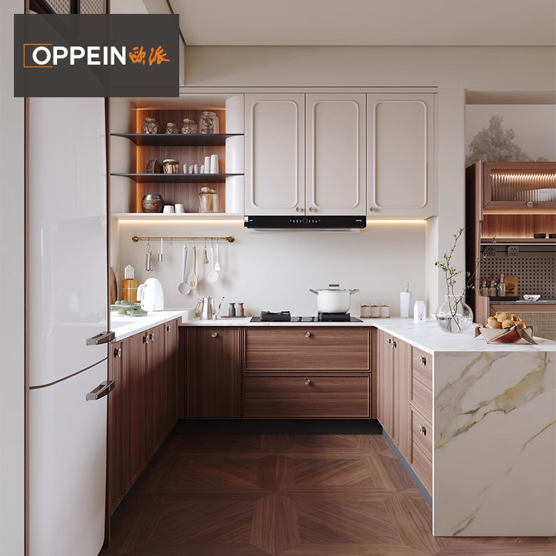 欧派橱柜定制厨房灶台一体柜厨房整体厨柜石英石台面橱柜