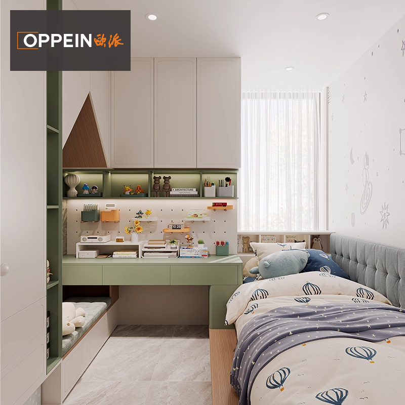 欧派小户型隔间榻榻米定制儿童房全屋定制衣柜书桌一体柜子定做