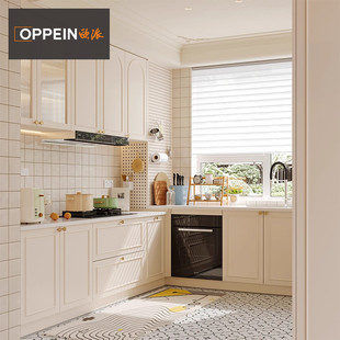 欧派厨房整体橱柜定制灶台一体柜石英石台面厨柜定制新款法式橱柜