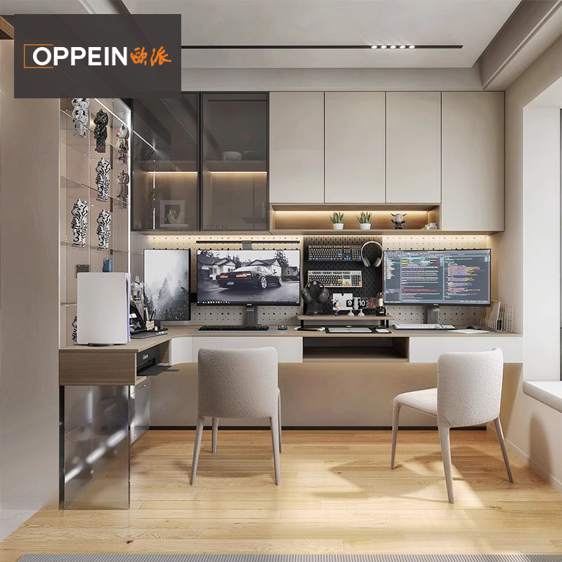 欧派书柜定制去客厅化一体整墙柜