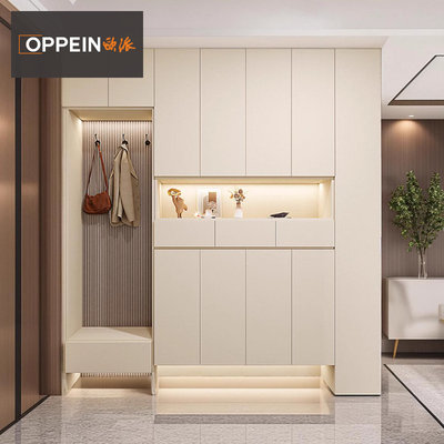 欧派全屋定制入户鞋柜一门到顶玄关柜嵌入式鞋柜设计家用门口家具