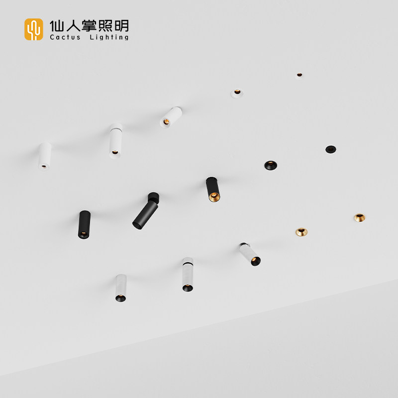 仙人掌照明45mm可调角明装迷你led免吊顶防眩极简护眼射灯定制