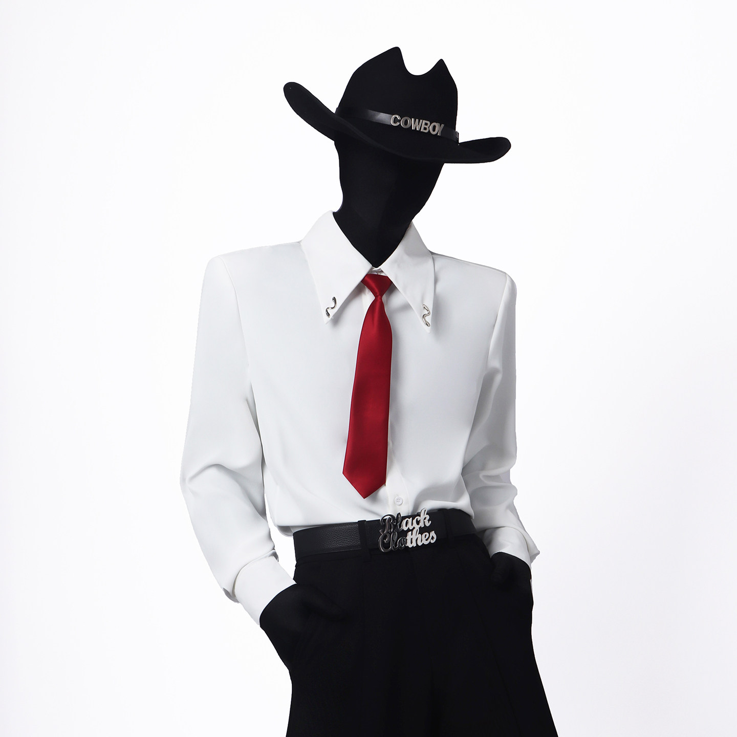 BlackClothes小众极简禁欲系领带衬衫男高级痞帅廊型免烫衬衣长袖