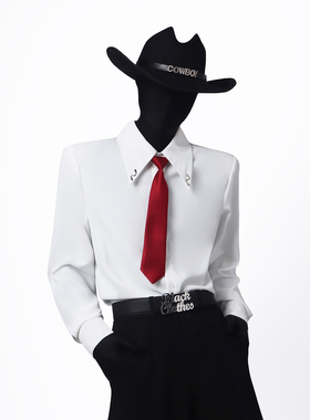 BlackClothes小众极简禁欲系领带衬衫男高级痞帅廊型免烫衬衣长袖