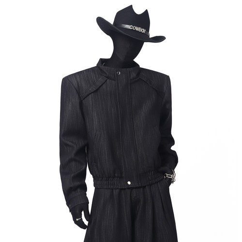 BlackClothes黑色竖条纹套装