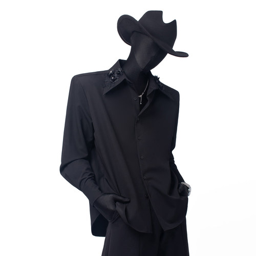 BlackClothes韩版大尖领衬衫