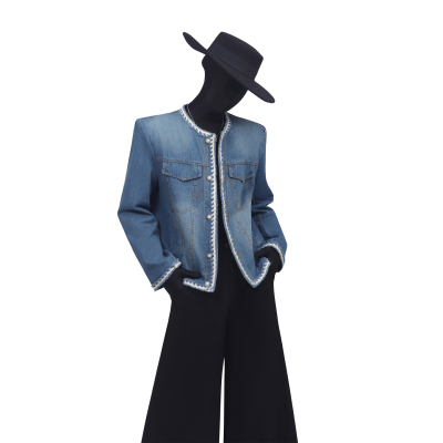 BlackClothes小香风牛仔短款夹克
