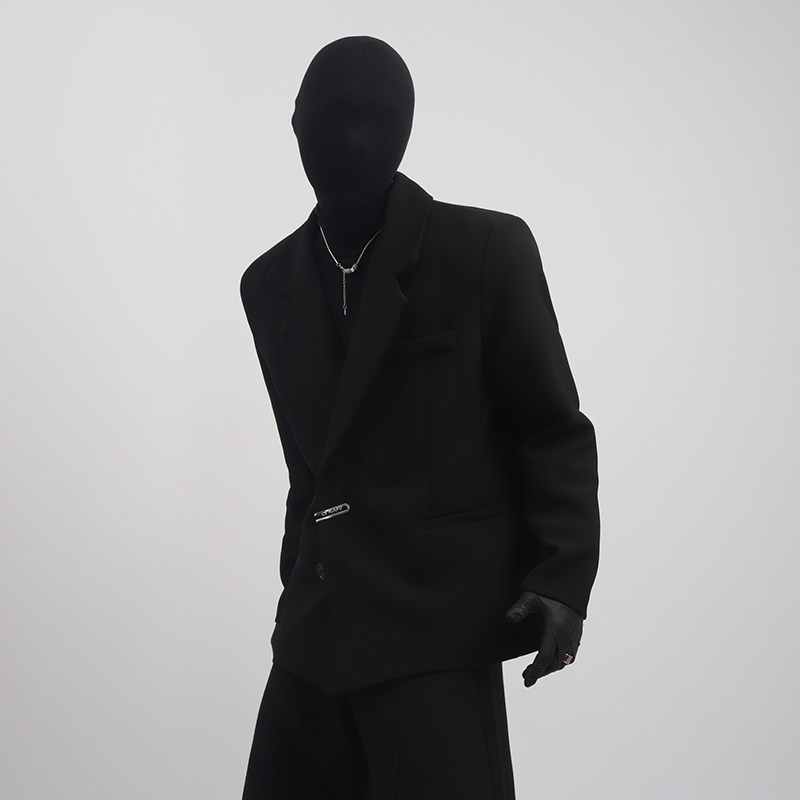 Black Clothes高级感小众西装外套休闲西服男春秋款宽松痞帅垫肩