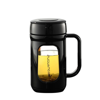 富光办公室带把手防摔玻璃杯