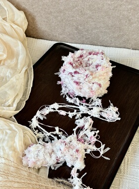 【不织岛】紫色手混线毛线钩针编织钩织包包手工diy卡套手工线