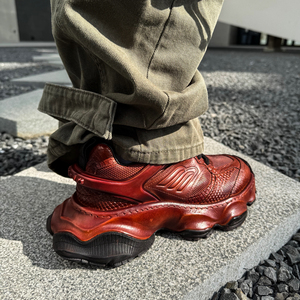 【帽子先森】呜烈焰橙老爹鞋男真皮复古运动鞋欧货休闲低帮鞋潮鞋