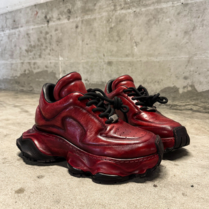 【帽子先森】血红色全皮老爹鞋男真皮复古运动鞋厚底增高松糕鞋潮