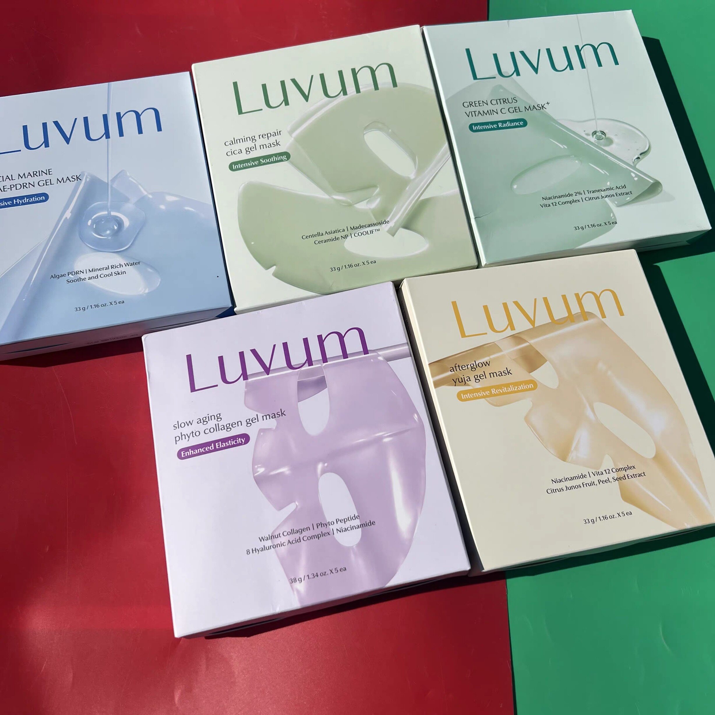 【韩国正品】Luvum积雪草柚子降温镇静补水胶原蛋白面膜5片/盒
