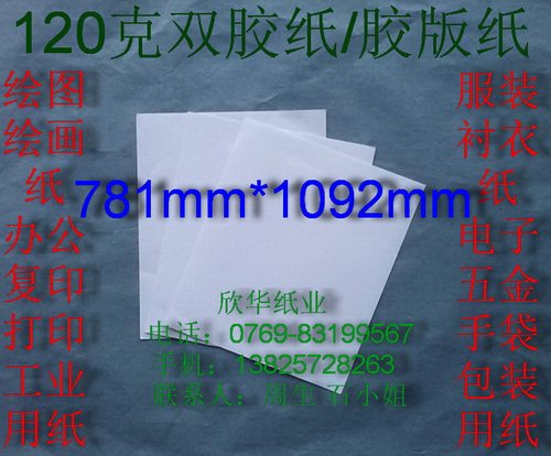120克双胶纸 美术纸 胶版纸 绘图纸 绘画纸787*1092mm ￥1.2元张