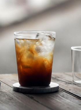 ins风透明玻璃耐热美式拿铁咖啡杯早餐杯牛奶杯果汁杯可定制LOGO
