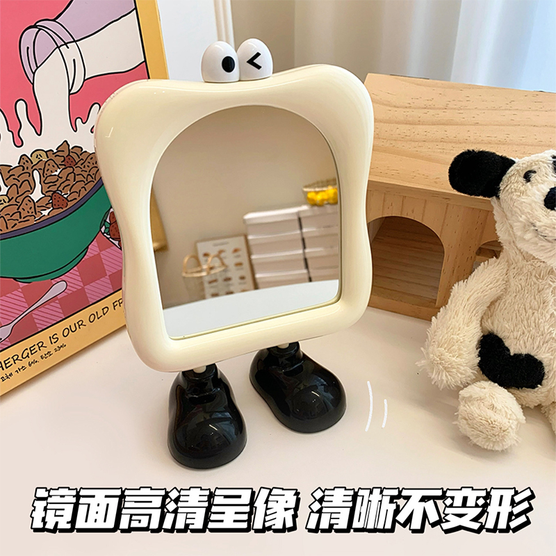 卡通小脚丫化妆镜女台式梳妆镜子
