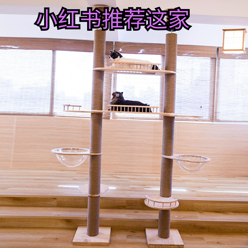 通天柱猫爬架猫窝猫树一体猫咪玩具猫抓板剑麻大型猫架实木猫跳台
