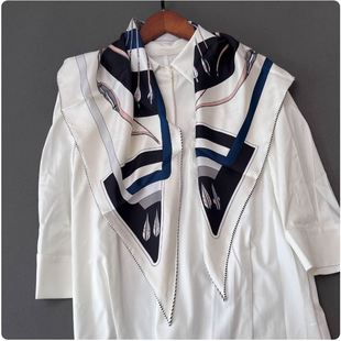 特价 好货弓箭手100桑蚕丝斜纹绸三角巾边长85cm真丝丝巾百搭围巾