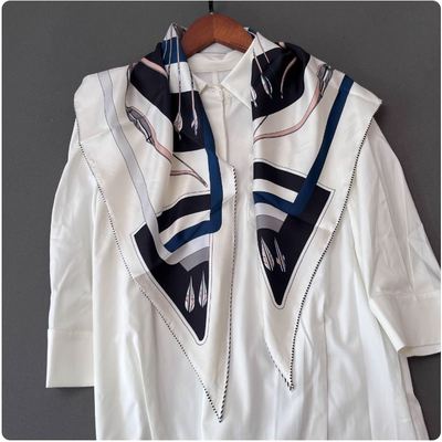 特价好货弓箭手100桑蚕丝斜纹绸三角巾边长85cm真丝丝巾百搭围巾