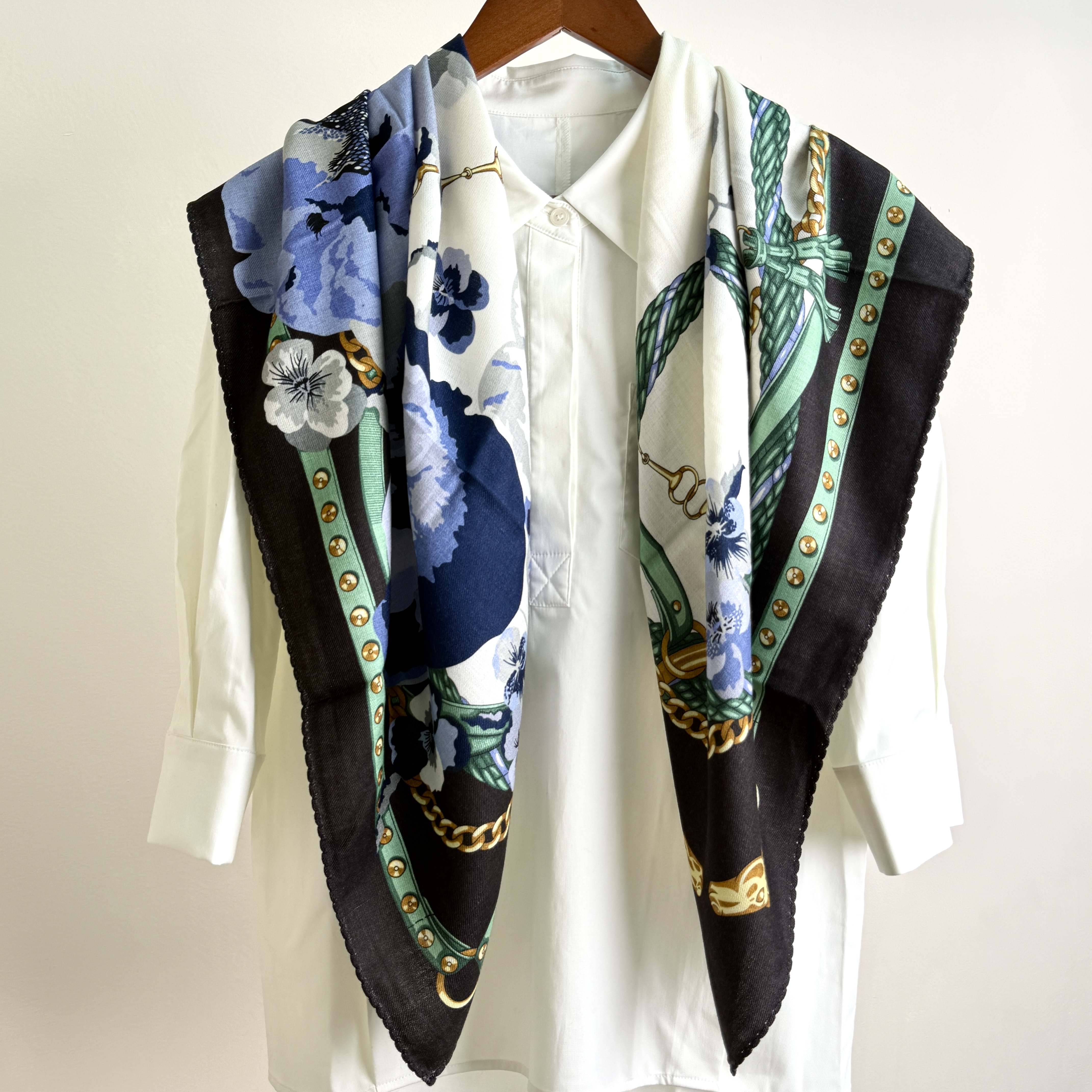 马链对花110cm丝毛大方巾四季时尚百搭秋冬保暖披肩丝巾围巾