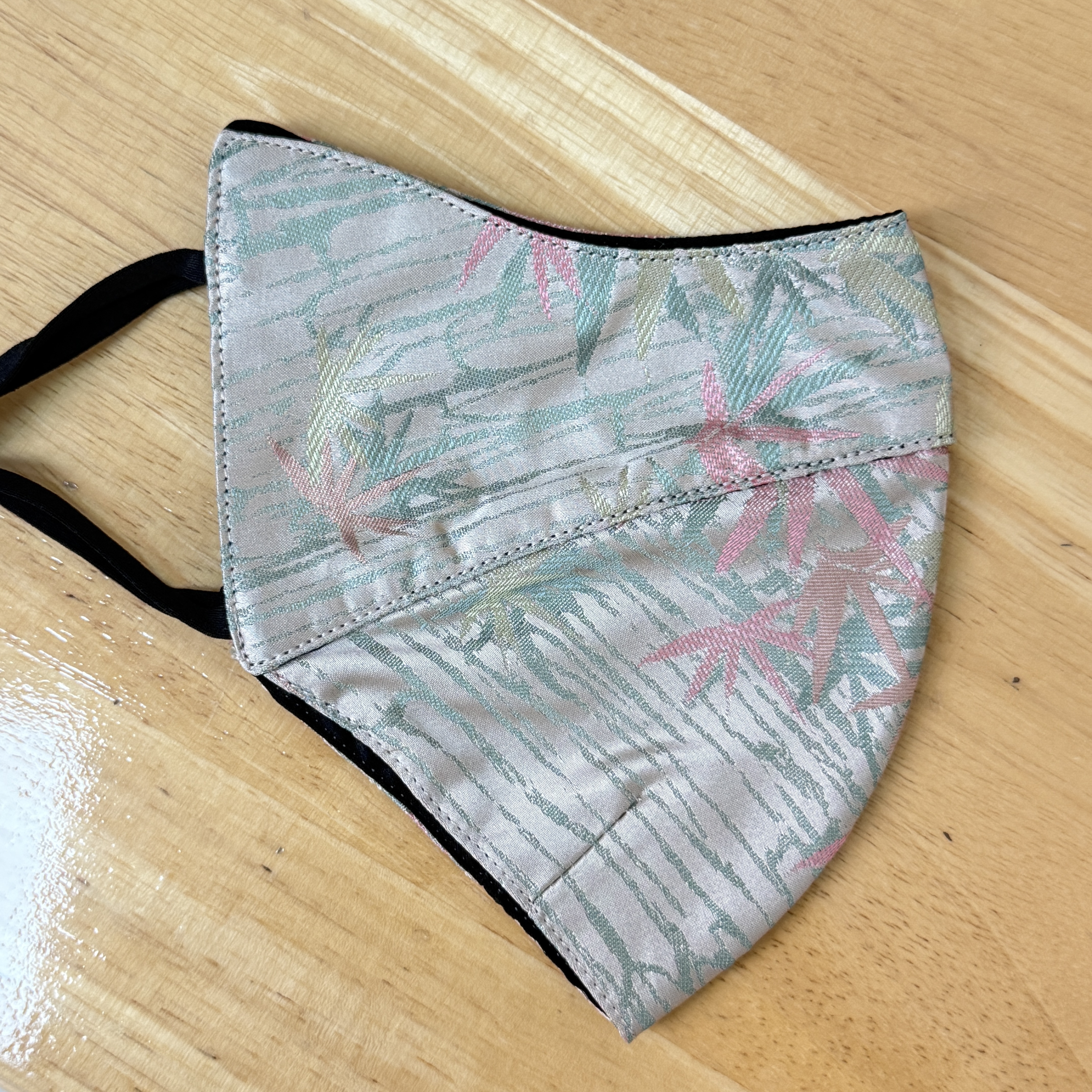 竹叶纹双层真丝口罩100桑蚕丝真丝开孔新中式透气舒适亲肤可调节