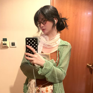 白色木耳边蕾丝丝巾女春夏季森系文艺高级感薄款系脖围巾披肩配饰