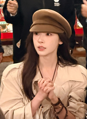 易梦玲同款！复古羊毛呢贝雷帽子女秋冬显脸小画家帽法式气质礼帽
