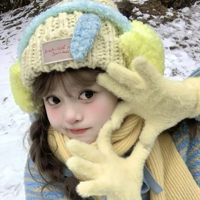 甜美可爱粗毛线针织帽子女2025新款秋冬季保暖大头围显脸小冷帽