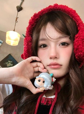 圣诞节！可爱红色苹果毛绒耳罩女冬季保暖耳包骑车防寒耳套耳捂子