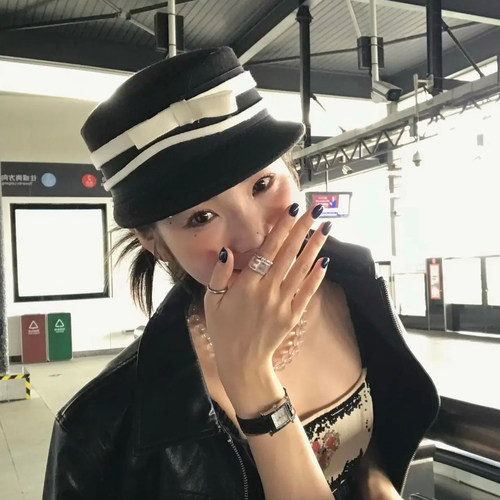 法式小香风蝴蝶结马术帽女2026