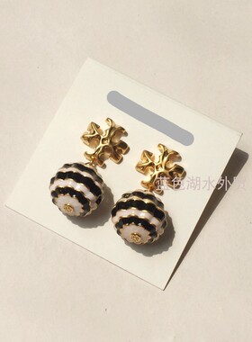 AS-SS-025 超显气质外贸出口美国轻奢大p原单纯铜镀真金耳坠耳饰