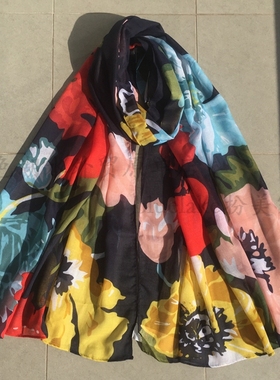 AS-WJ-139 艳而不俗唯美英单外贸出口英国原单大尺寸丝巾围巾披肩